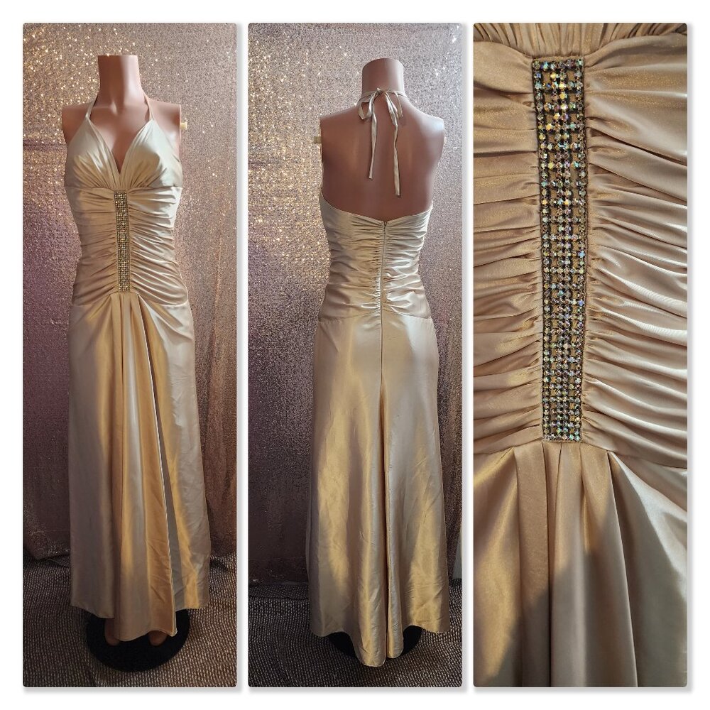 Rhinestone Gold Color Dress